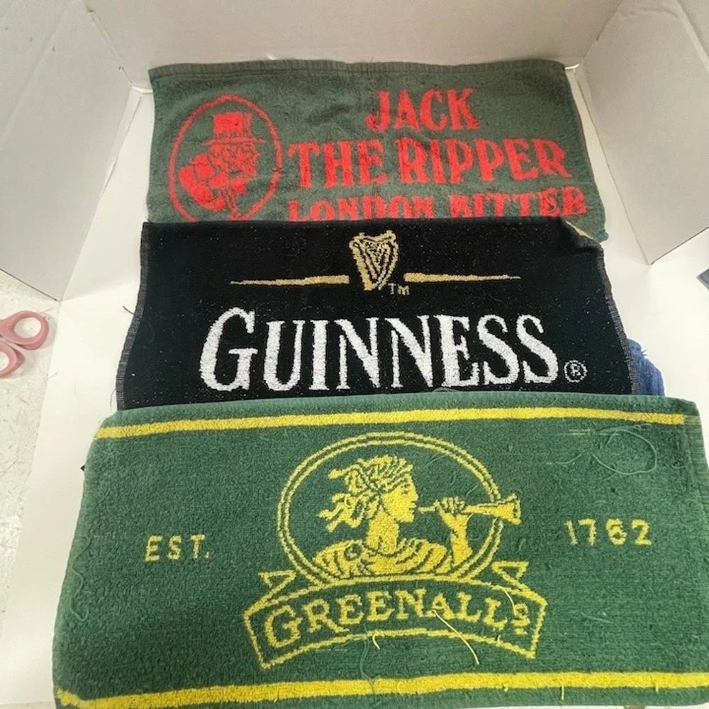 Vintage British Pub Bar Towels Lot of 10 – Rare Breweriana Collection